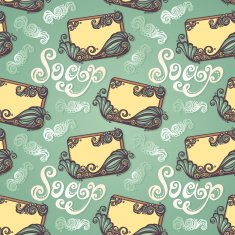 Vector Seamless Pattern with Ornate Bar of Soap