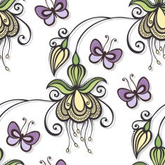 Seamless Floral Pattern (Vector) N66
