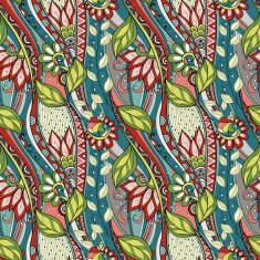 Seamless Floral Pattern (Vector) Hand Drawn Texture N181