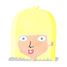 cartoon surprised woman N353