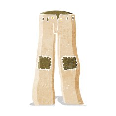 cartoon patched old pants N12