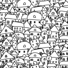City sketch seamless pattern for your design N15