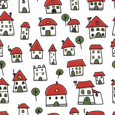 City sketch seamless pattern for your design N16