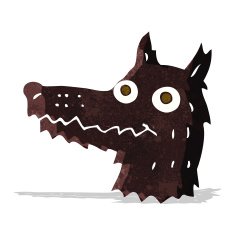 Cartoon Wolf Head N50