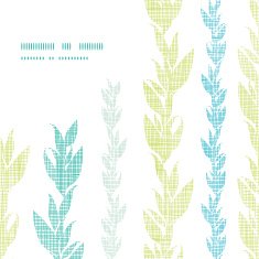 Blue green seaweed vines frame corner pattern background