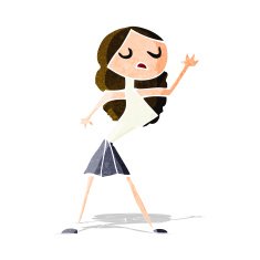 cartoon woman dancing N52