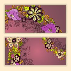 Unique pattern card set with art flowers N5