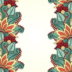 Vector Colored Floral Background Hand Drawn Texture N91