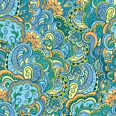 Abstract seamless vector pattern with many details