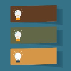 Set of simple icons flat color light bulbs N5