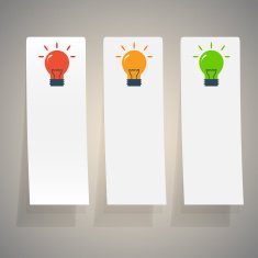 Set of simple icons flat color light bulbs N9