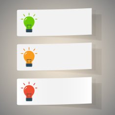 Set of simple icons flat color light bulbs N10