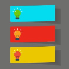 Set of simple icons flat color light bulbs N13