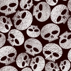 Skulls seamless pattern horror and hard rock theme