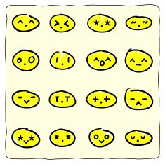 Simple Colorful Doodle Emoticons N2