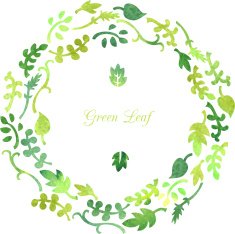 floral card with leaves by watercolor