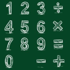 Vector Set of Sketch Figures Chalk on Blackboard