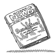News Magazine Sensation Headline Drawing