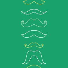 Line art mustaches vertical seamless pattern background