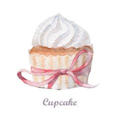 watercolor cupcake hand painted illustration N3