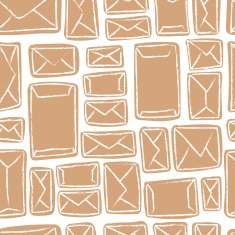 Vector seamless pattern - many craft envelopes
