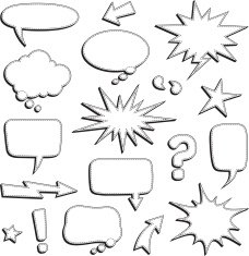 Hand Drawn Style Speech Balloons N2
