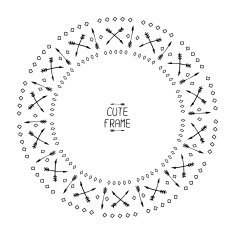 Vector arrows frame Hand drawn doodles Sketch illustration