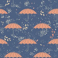 Seamless pattern with umbrella's and the rain