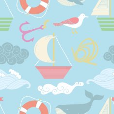 Sea seamless pattern N10