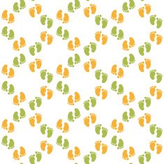 Seamless pattern with baby footprint