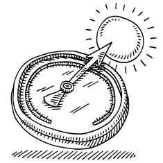 Barometer Gauge Sun Positive Drawing