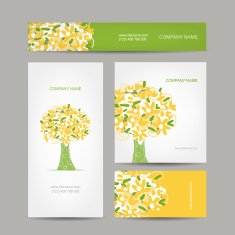 Business cards collection floral bouquet design N2