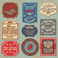 Vintage style hand-drawn New Year illustration N3