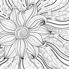 Vector Monochrome Floral Background N31