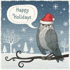 Winter Scene with Owl