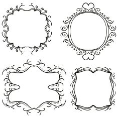 Elegant Ornate frames in black and white N4