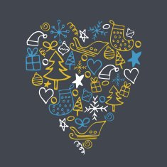Festive Christmas heart background N2