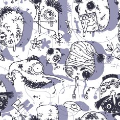 Ugly mugs Seamless pattern
