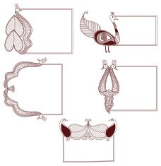 henna peacock frames