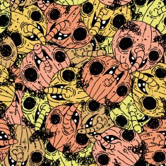 Nosed pumpkins Color seamless pattern