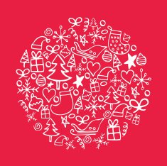 Hand drawn Christmas icon circle