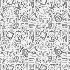 seamless doodle communication pattern N70