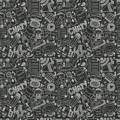 seamless doodle communication pattern N72