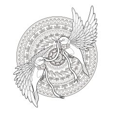 elegant bird coloring page
