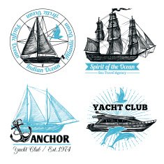 Marine Labels Set
