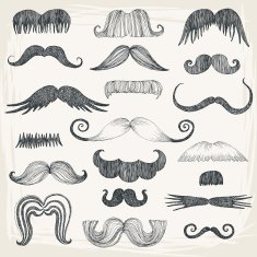 Set of Mustache Silhouettes