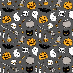 Halloween doodle seamless pattern N4