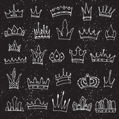Set of hand-drawn crowns N8