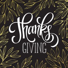 Thanksgiving - gold glittering lettering design Vector illustration N11