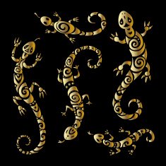 Lizards Polynesian tattoo style N4